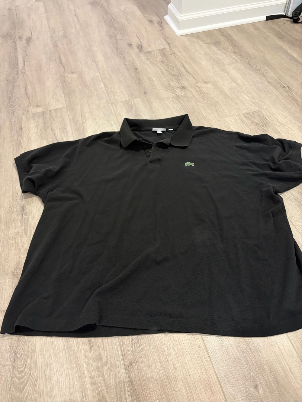 Lacoste Black Men's Polo with Green Crocodile Emblem